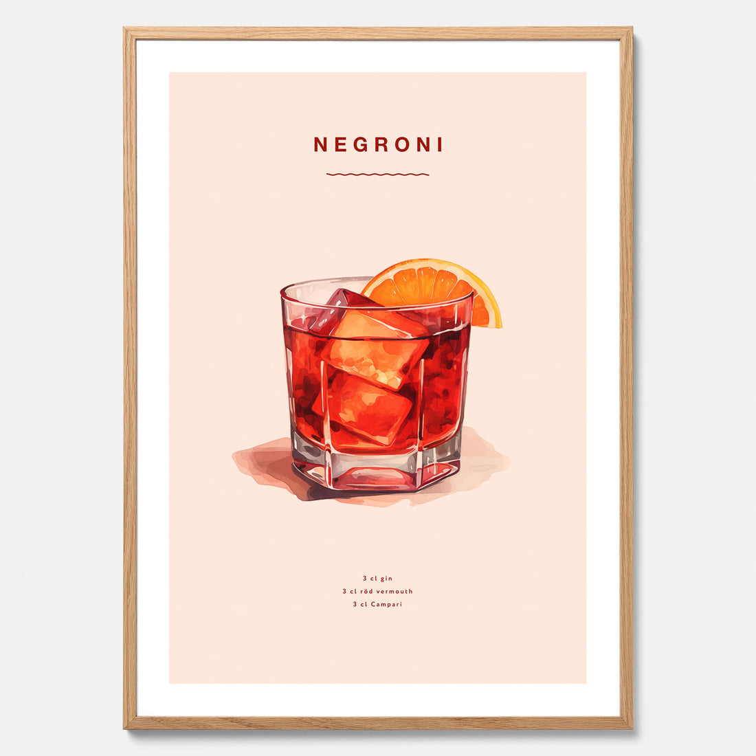 Tavla med en Negroni Poster – Affisch med drink, drinkposter