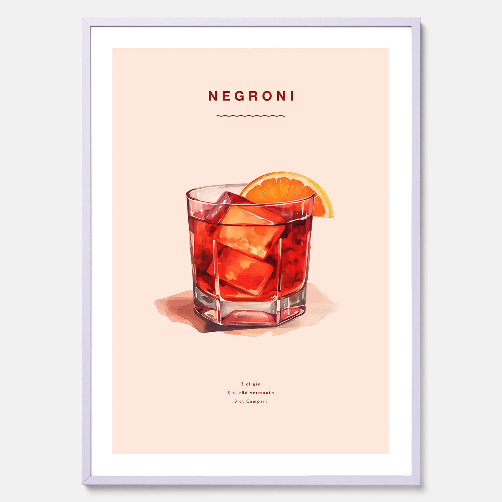 Tavla med en Negroni Poster – Affisch med drink, drinkposter