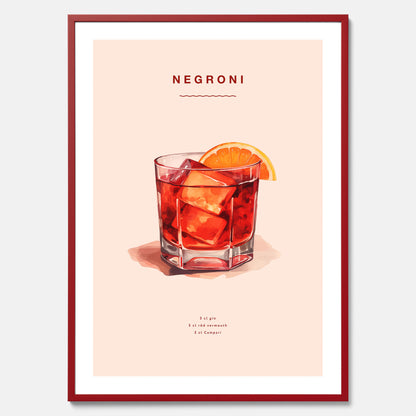 Tavla med en Negroni Poster – Affisch med drink, drinkposter