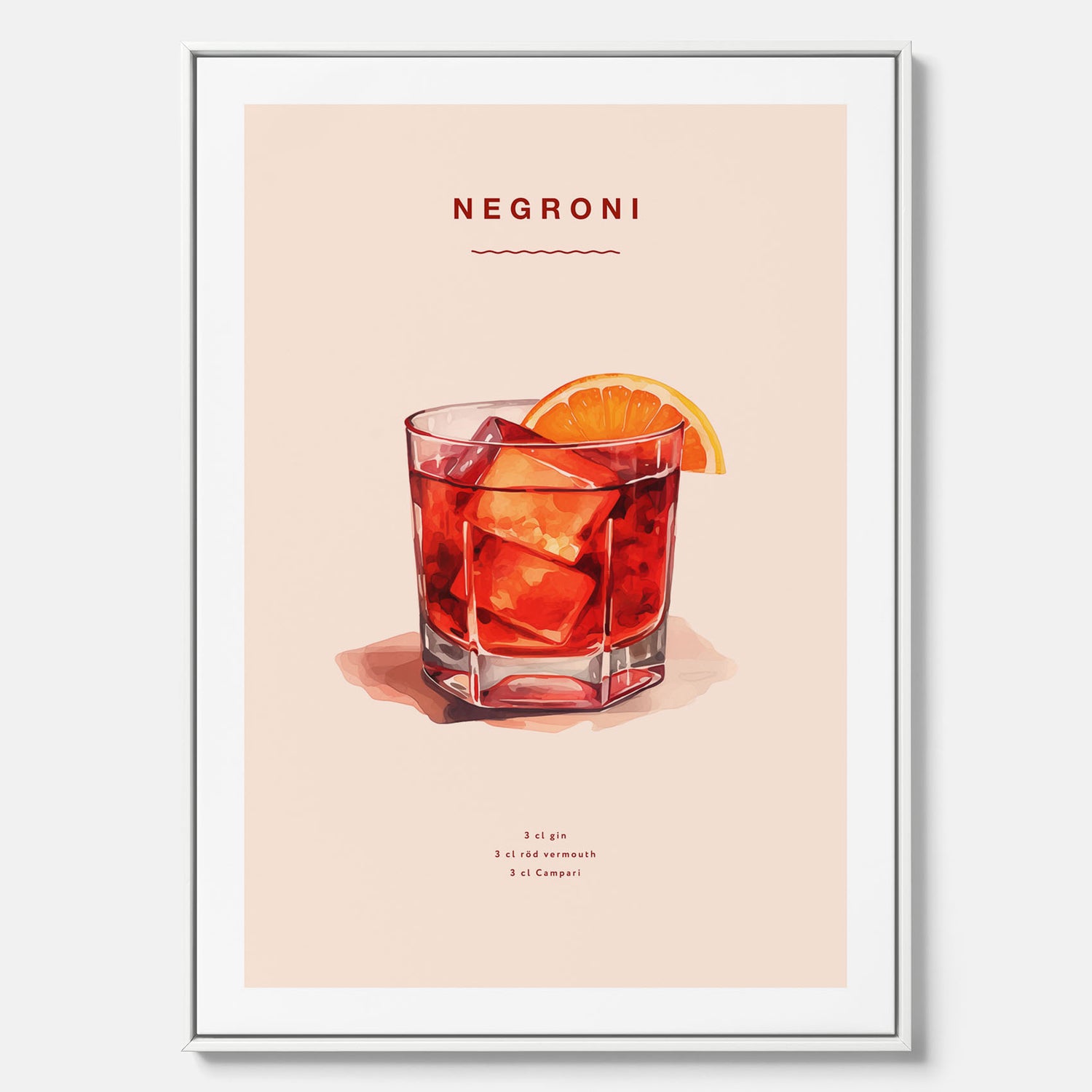 Tavla med en Negroni canvas – Affisch med drink, drinkposter