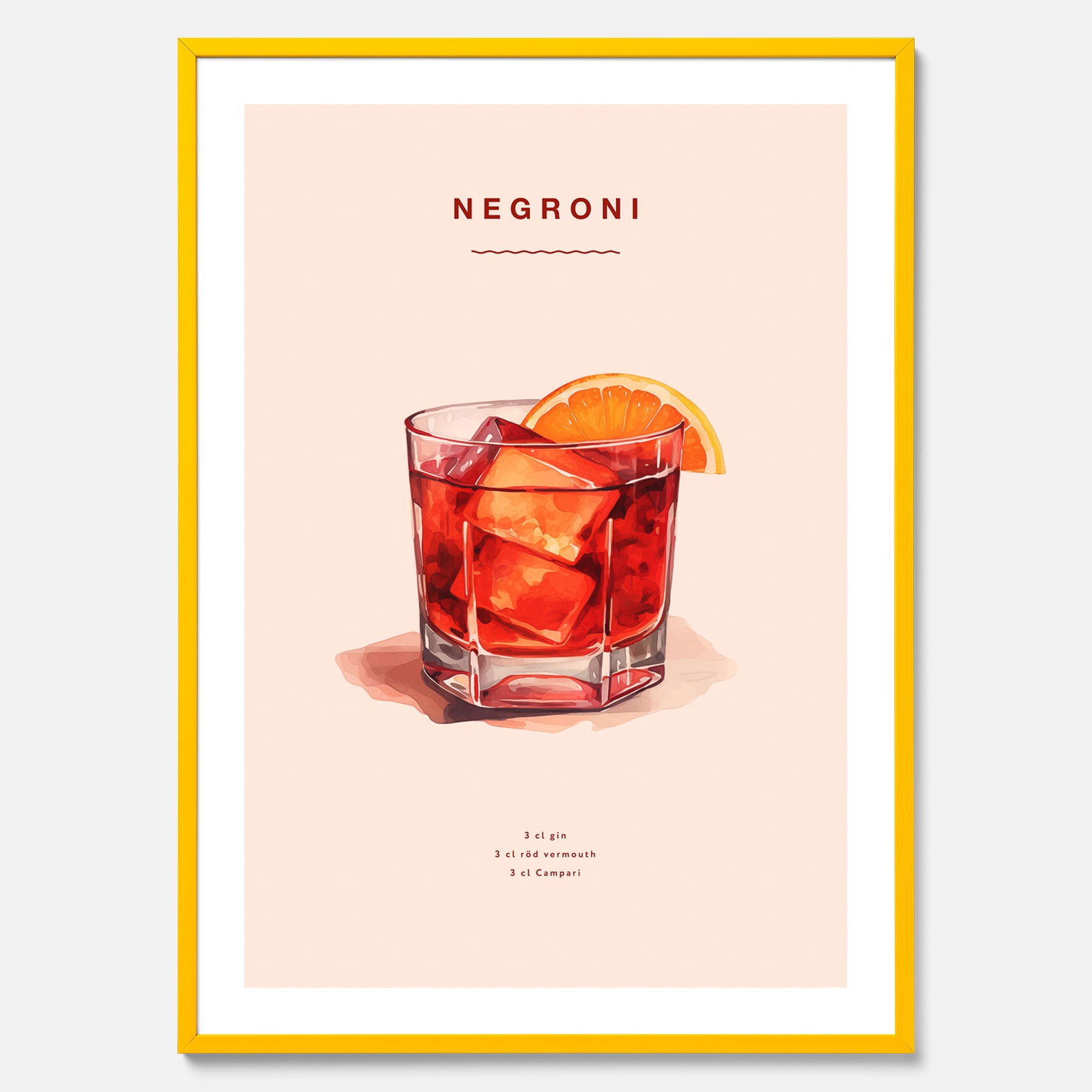 Tavla med en Negroni Poster – Affisch med drink, drinkposter