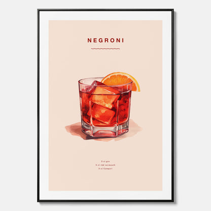 Tavla med en Negroni canvas – Affisch med drink, drinkposter