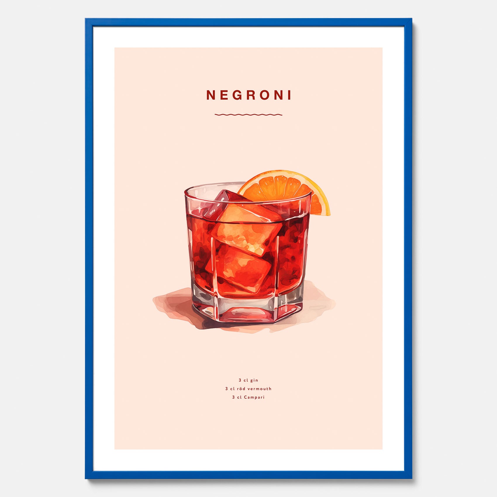Tavla med en Negroni Poster – Affisch med drink, drinkposter