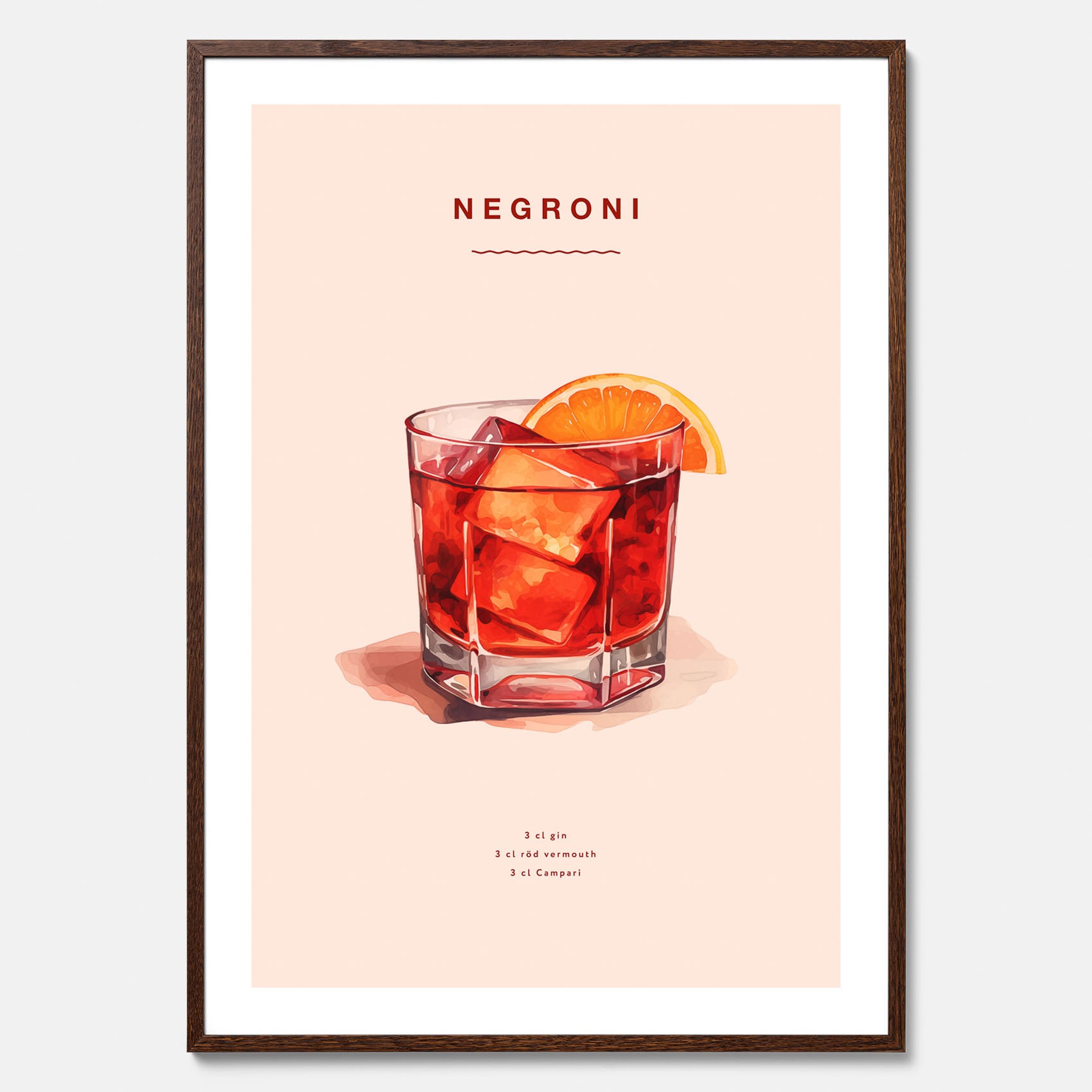 Tavla med en Negroni Poster – Affisch med drink, drinkposter