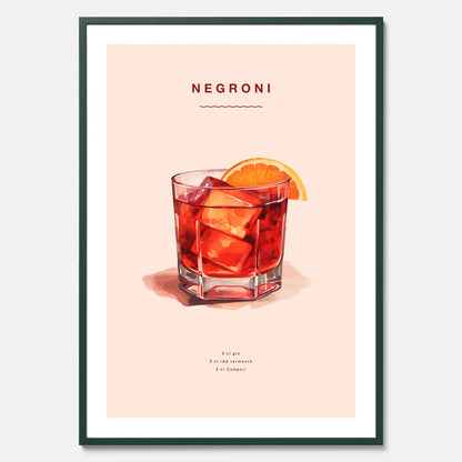 Tavla med en Negroni Poster – Affisch med drink, drinkposter