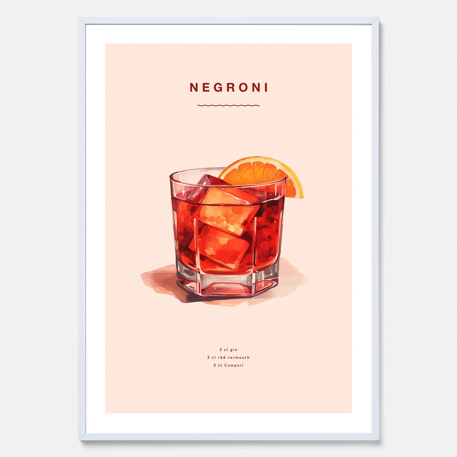 Tavla med en Negroni Poster – Affisch med drink, drinkposter