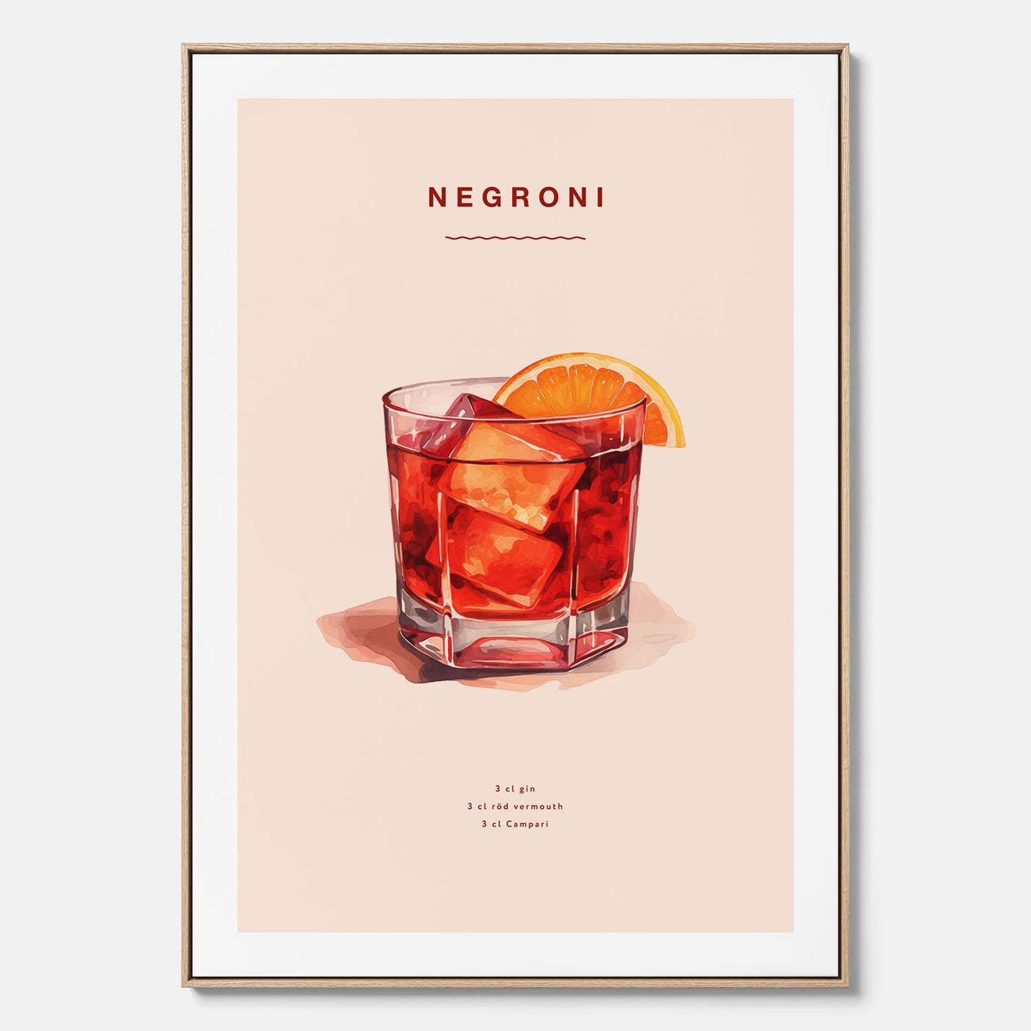 Tavla med en Negroni canvas – Affisch med drink, drinkposter