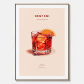 Tavla med en Negroni canvas – Affisch med drink, drinkposter