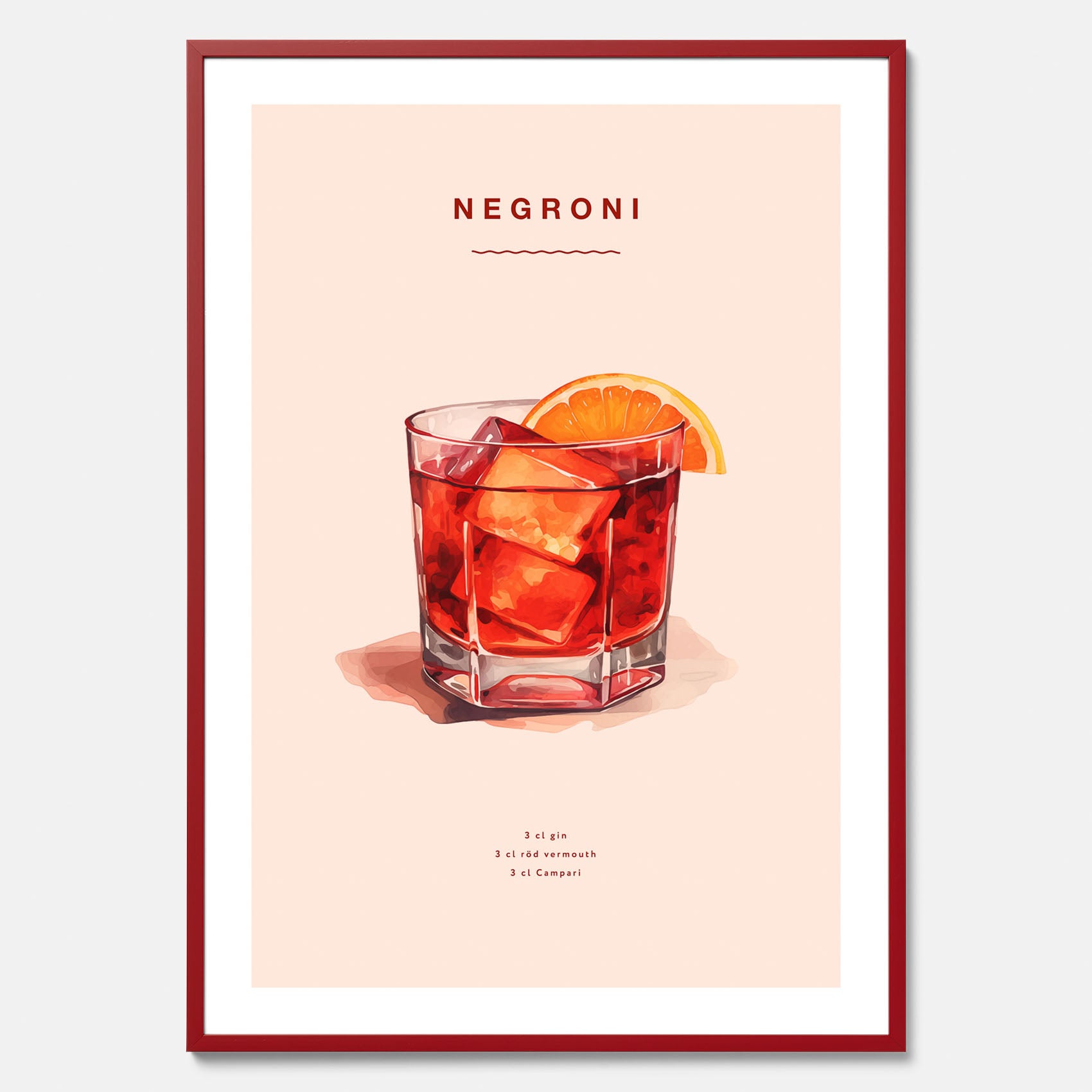 Tavla med en Negroni Poster – Affisch med drink, drinkposter