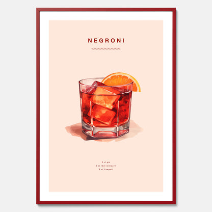 Tavla med en Negroni Poster – Affisch med drink, drinkposter