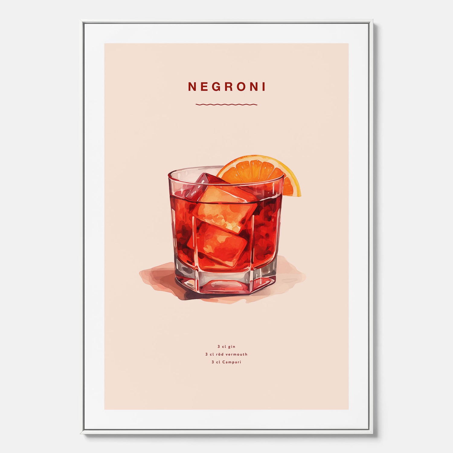Tavla med en Negroni canvas – Affisch med drink, drinkposter