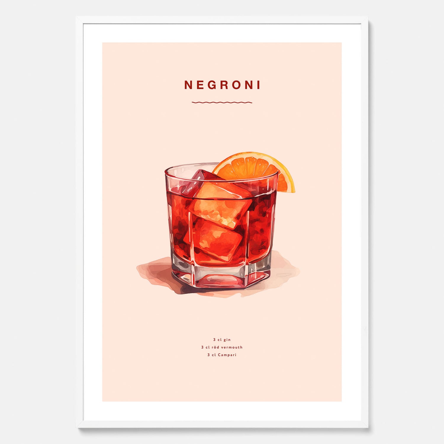 Tavla med en Negroni Poster – Affisch med drink, drinkposter