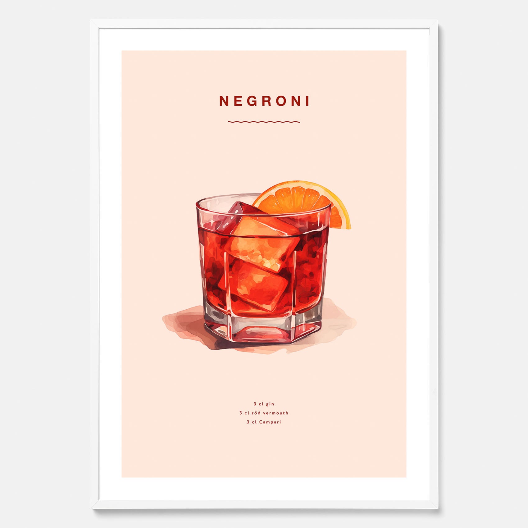 Tavla med en Negroni Poster – Affisch med drink, drinkposter