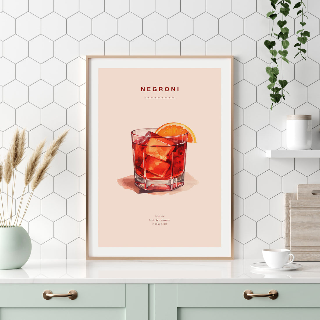 Tavla med en Negroni Poster – Affisch med drink, drinkposter