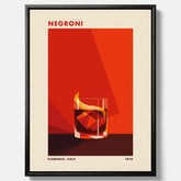 Canvastavla med en Negroni drink poster – Affisch med cocktail, drinkposter med cocktail