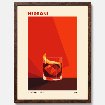Tavla med en Negroni drink poster – Affisch med cocktail, drinkposter med cocktail