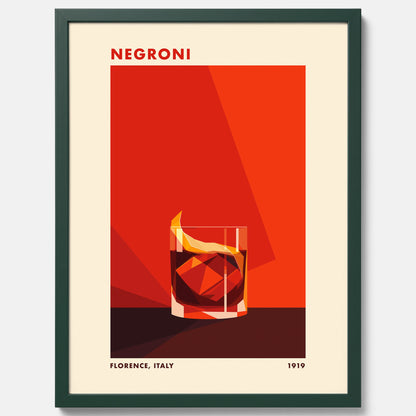 Tavla med en Negroni drink poster – Affisch med cocktail, drinkposter med cocktail