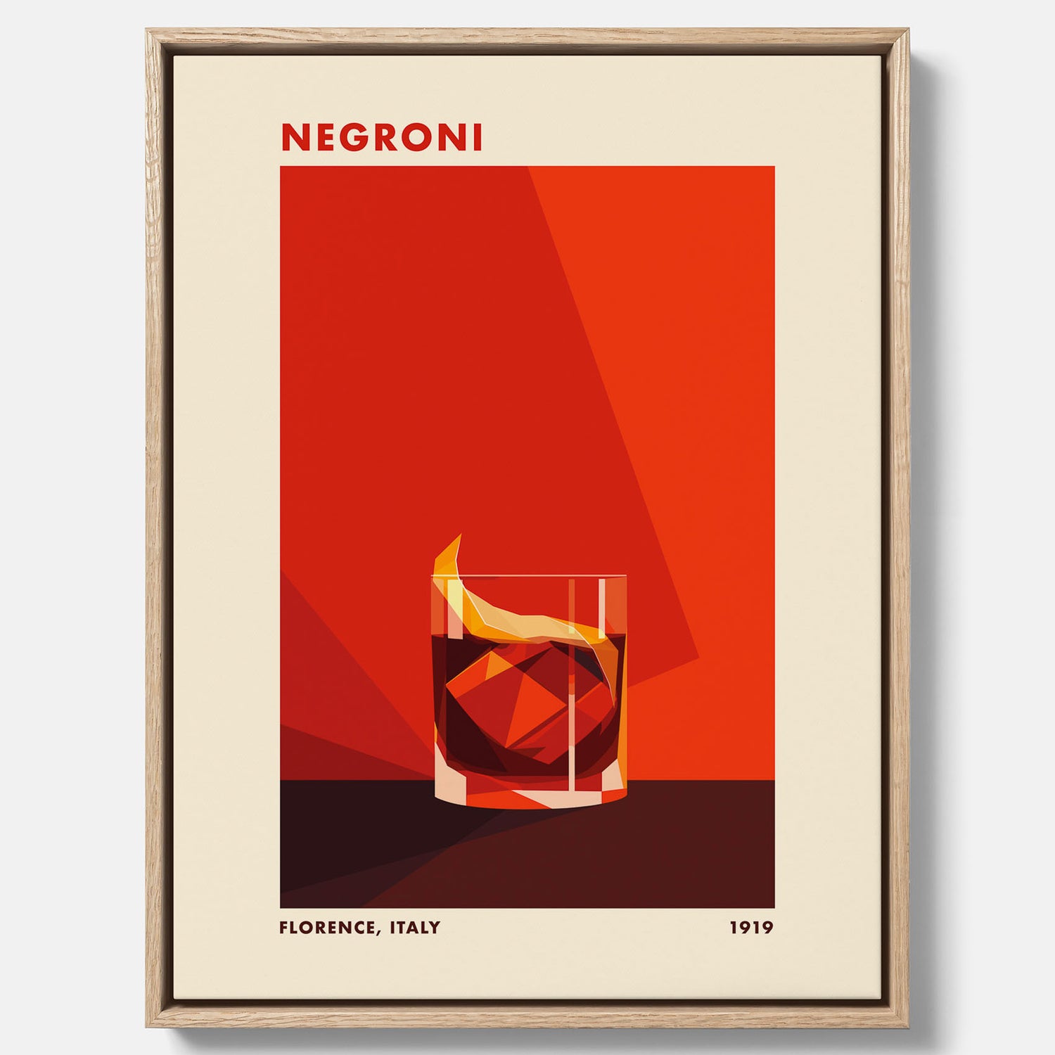 Canvastavla med en Negroni drink poster – Affisch med cocktail, drinkposter med cocktail