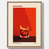 Canvastavla med en Negroni drink poster – Affisch med cocktail, drinkposter med cocktail