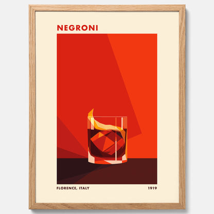 Tavla med en Negroni drink poster – Affisch med cocktail, drinkposter med cocktail