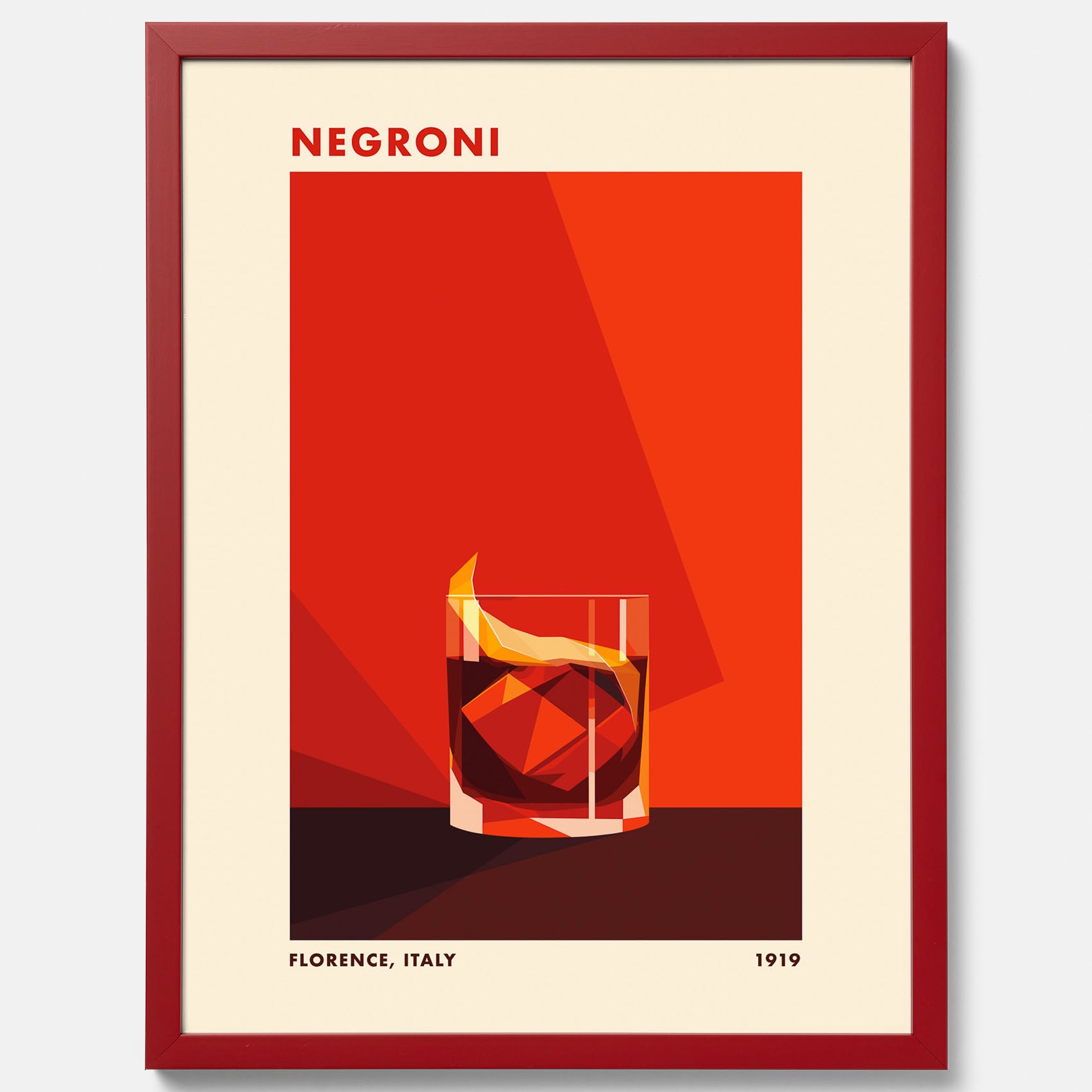 Tavla med en Negroni drink poster – Affisch med cocktail, drinkposter med cocktail