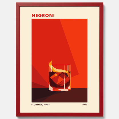 Tavla med en Negroni drink poster – Affisch med cocktail, drinkposter med cocktail
