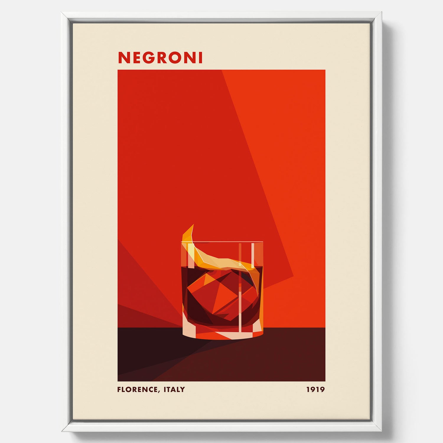 Canvastavla med en Negroni drink poster – Affisch med cocktail, drinkposter med cocktail