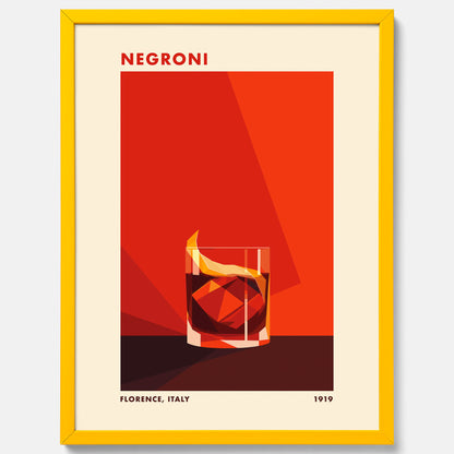 Tavla med en Negroni drink poster – Affisch med cocktail, drinkposter med cocktail