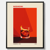 Canvastavla med en Negroni drink poster – Affisch med cocktail, drinkposter med cocktail