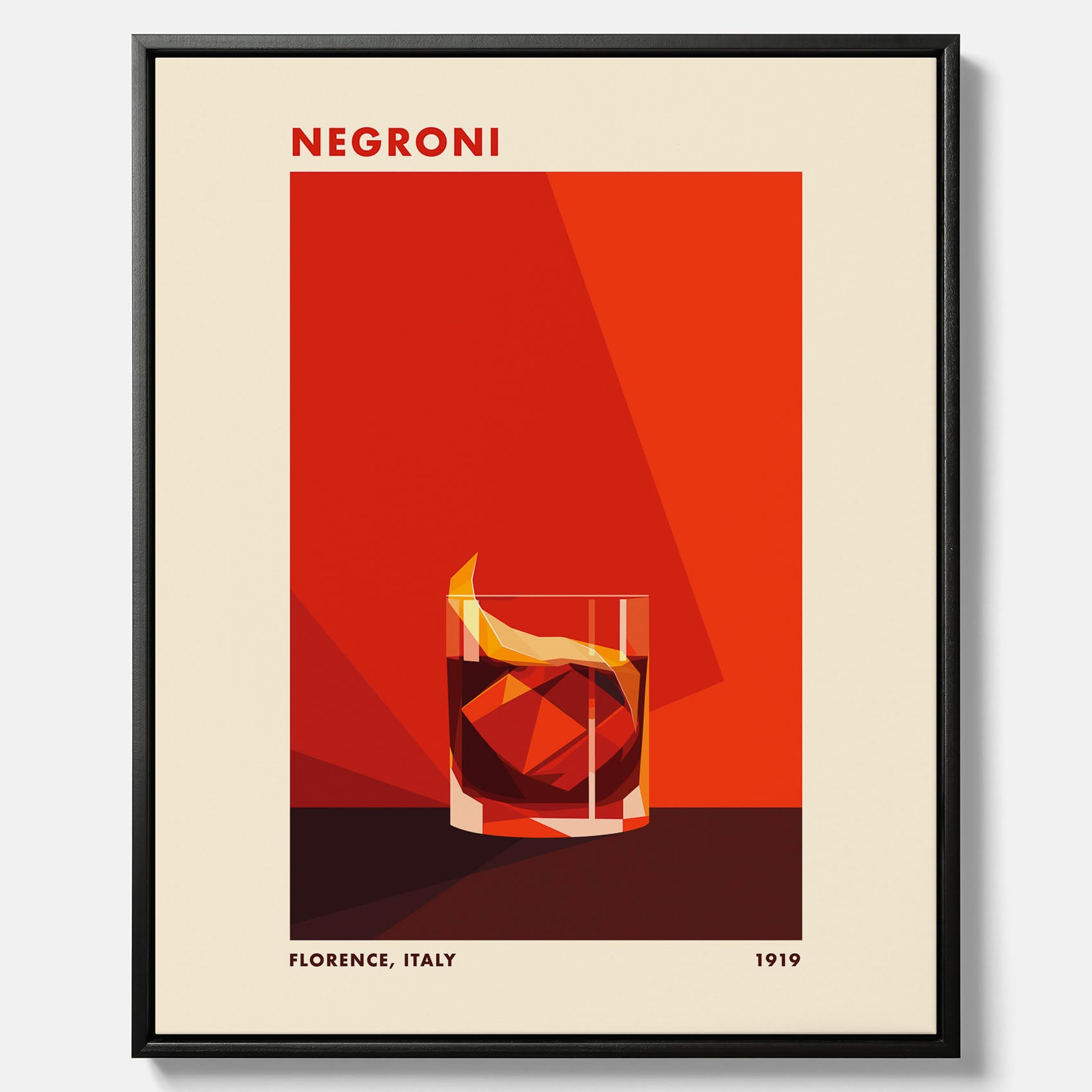 Canvastavla med en Negroni drink poster – Affisch med cocktail, drinkposter med cocktail