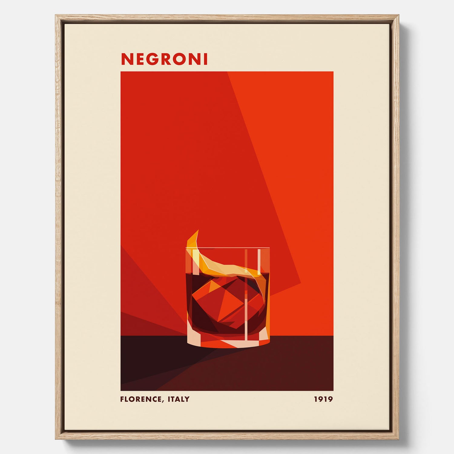 Canvastavla med en Negroni drink poster – Affisch med cocktail, drinkposter med cocktail