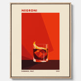 Canvastavla med en Negroni drink poster – Affisch med cocktail, drinkposter med cocktail