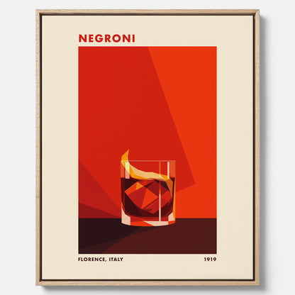 Canvastavla med en Negroni drink poster – Affisch med cocktail, drinkposter med cocktail
