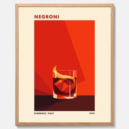 Tavla med en Negroni drink poster – Affisch med cocktail, drinkposter med cocktail
