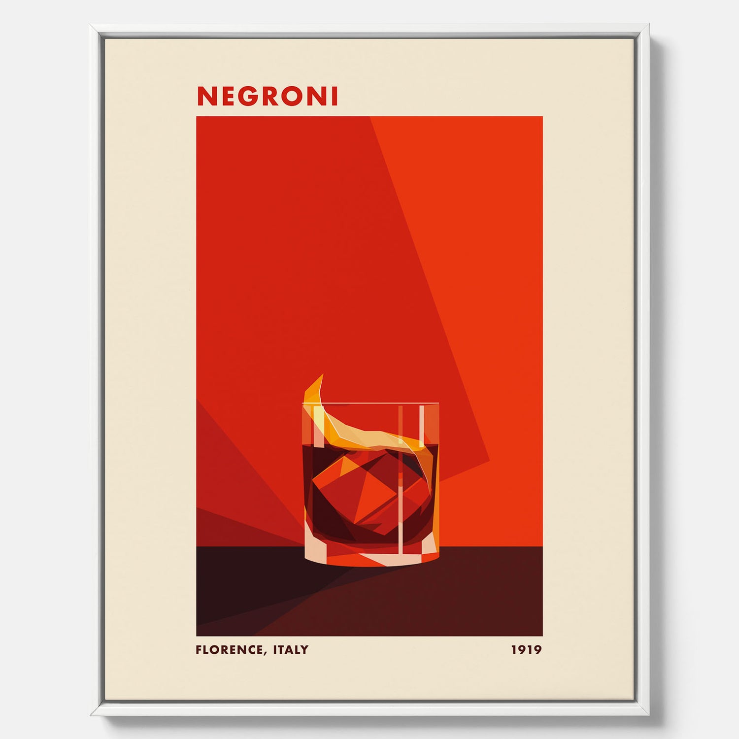 Canvastavla med en Negroni drink poster – Affisch med cocktail, drinkposter med cocktail