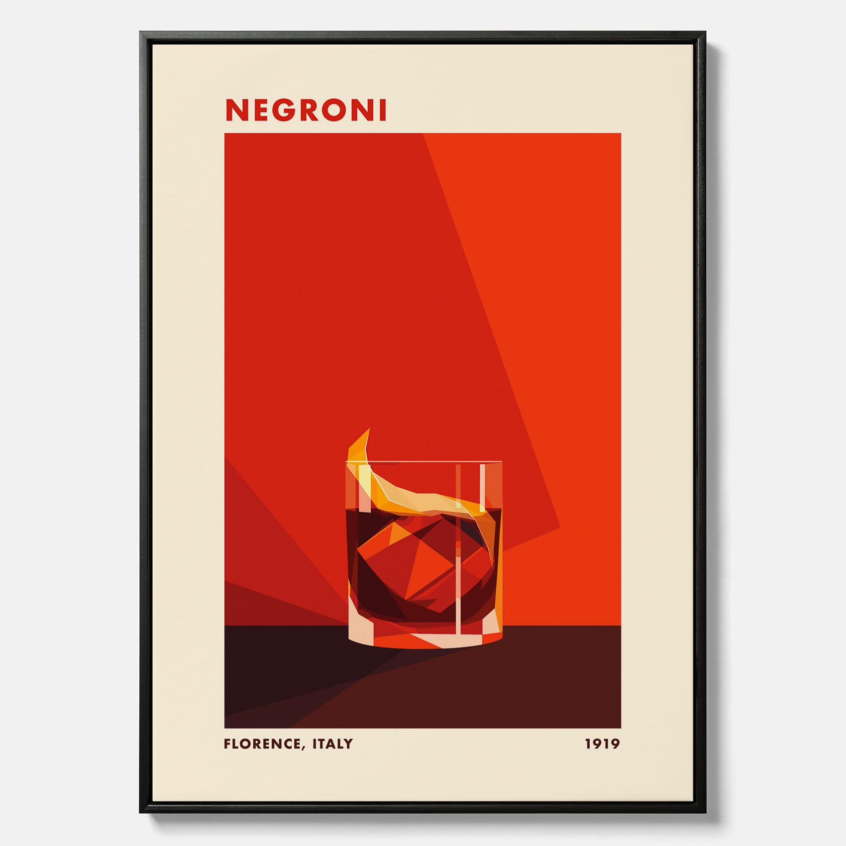Canvastavla med en Negroni drink poster – Affisch med cocktail, drinkposter med cocktail