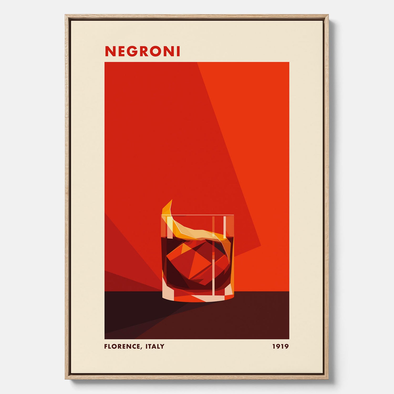 Canvastavla med en Negroni drink poster – Affisch med cocktail, drinkposter med cocktail