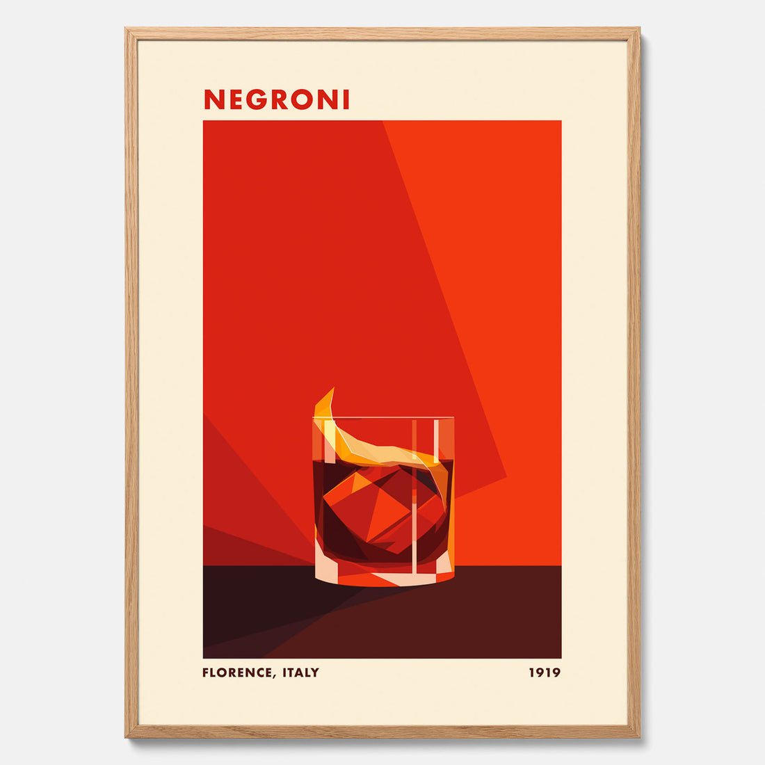 Tavla med en Negroni drink poster – Affisch med cocktail, drinkposter med cocktail