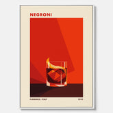 Canvastavla med en Negroni drink poster – Affisch med cocktail, drinkposter med cocktail