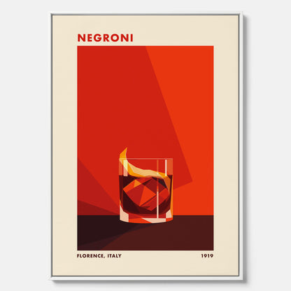 Canvastavla med en Negroni drink poster – Affisch med cocktail, drinkposter med cocktail