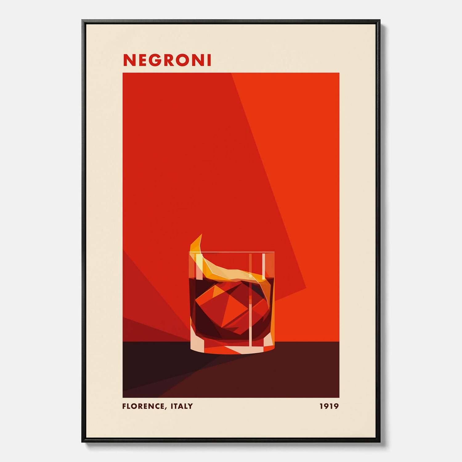 Canvastavla med en Negroni drink poster – Affisch med cocktail, drinkposter med cocktail