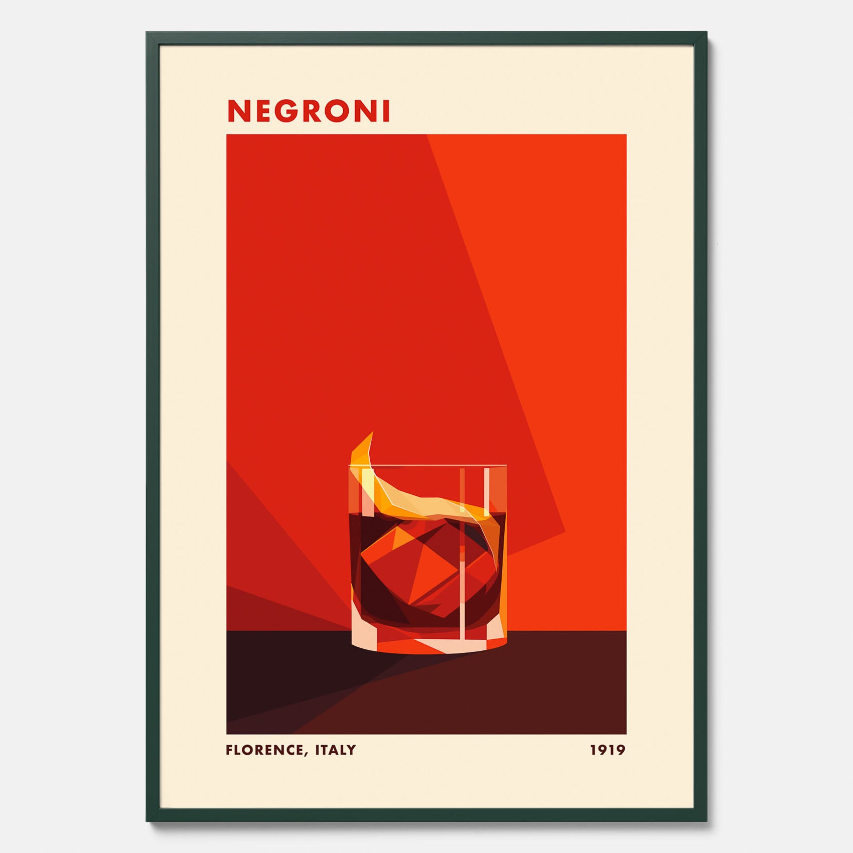 Tavla med en Negroni drink poster – Affisch med cocktail, drinkposter med cocktail