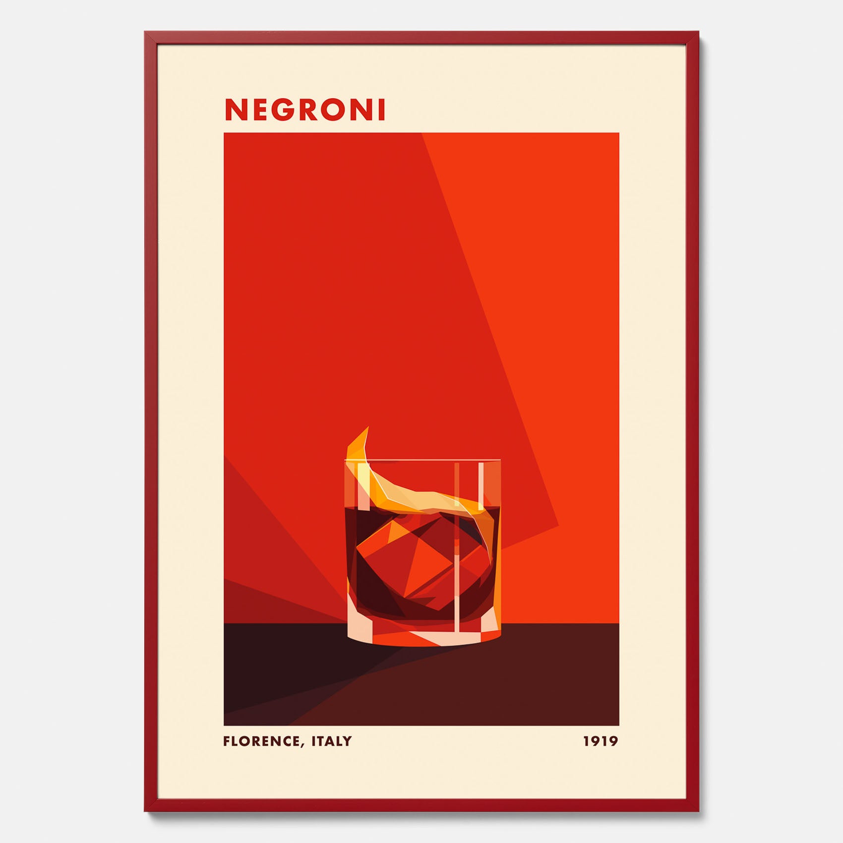 Tavla med en Negroni drink poster – Affisch med cocktail, drinkposter med cocktail