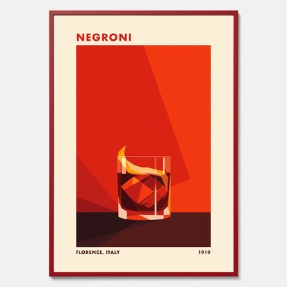 Tavla med en Negroni drink poster – Affisch med cocktail, drinkposter med cocktail