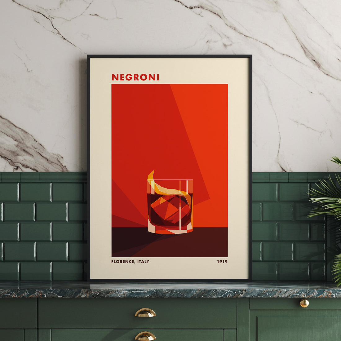 Tavla med en Negroni drink poster – Affisch med cocktail, drinkposter med cocktail