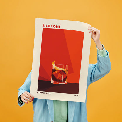 Negroni drink poster – Affisch med cocktail, drinkposter med cocktail