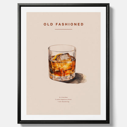 Canvastavla med en Old Fashioned Poster – Affisch med drink, drinkposter