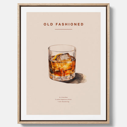 Canvastavla med en Old Fashioned Poster – Affisch med drink, drinkposter