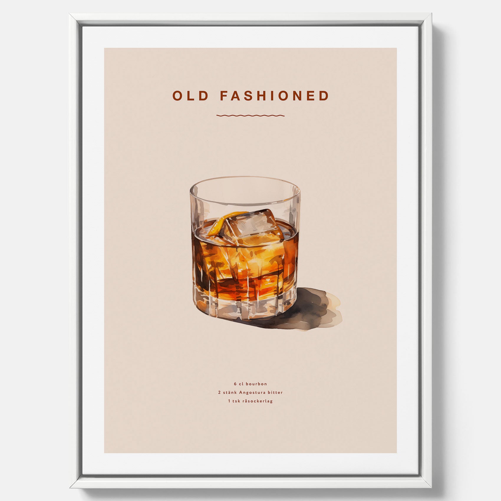 Canvastavla med en Old Fashioned Poster – Affisch med drink, drinkposter
