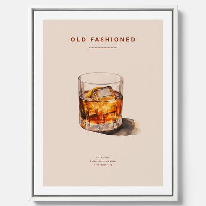 Canvastavla med en Old Fashioned Poster – Affisch med drink, drinkposter